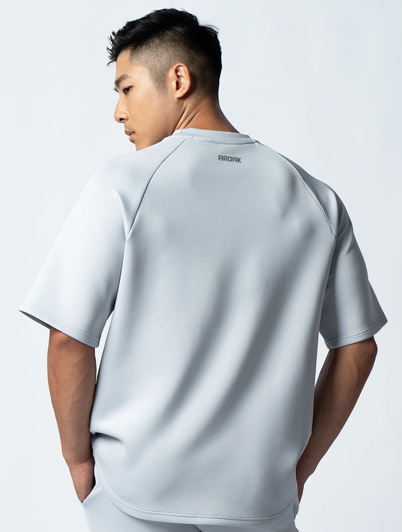 AirFlex™ OVERSIZED拉克蘭袖上衣 (淺灰) - AROAK 機能健身服飾 | 專為健人打造