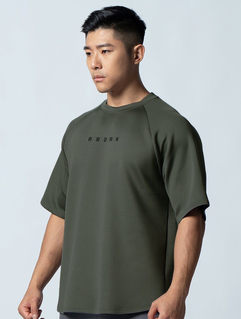 AirFlex™ OVERSIZED拉克蘭袖上衣 (墨綠) - AROAK 機能健身服飾 | 專為健人打造
