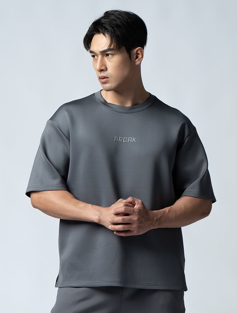 AirFlex™ OVERSIZED短袖上衣 (鐵灰) - AROAK 機能健身服飾 | 專為健人打造