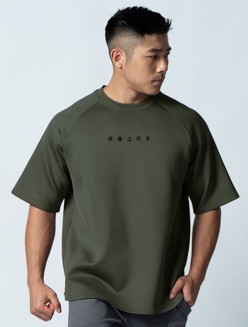 AirFlex™ OVERSIZED拉克蘭袖上衣 (墨綠) - AROAK 機能健身服飾 | 專為健人打造