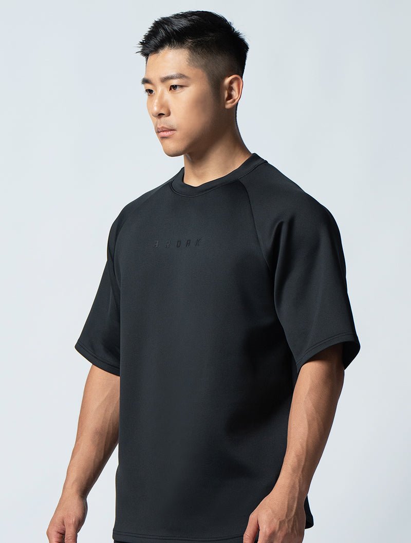AirFlex™ OVERSIZED拉克蘭袖上衣 (黑) - AROAK 機能健身服飾 | 專為健人打造