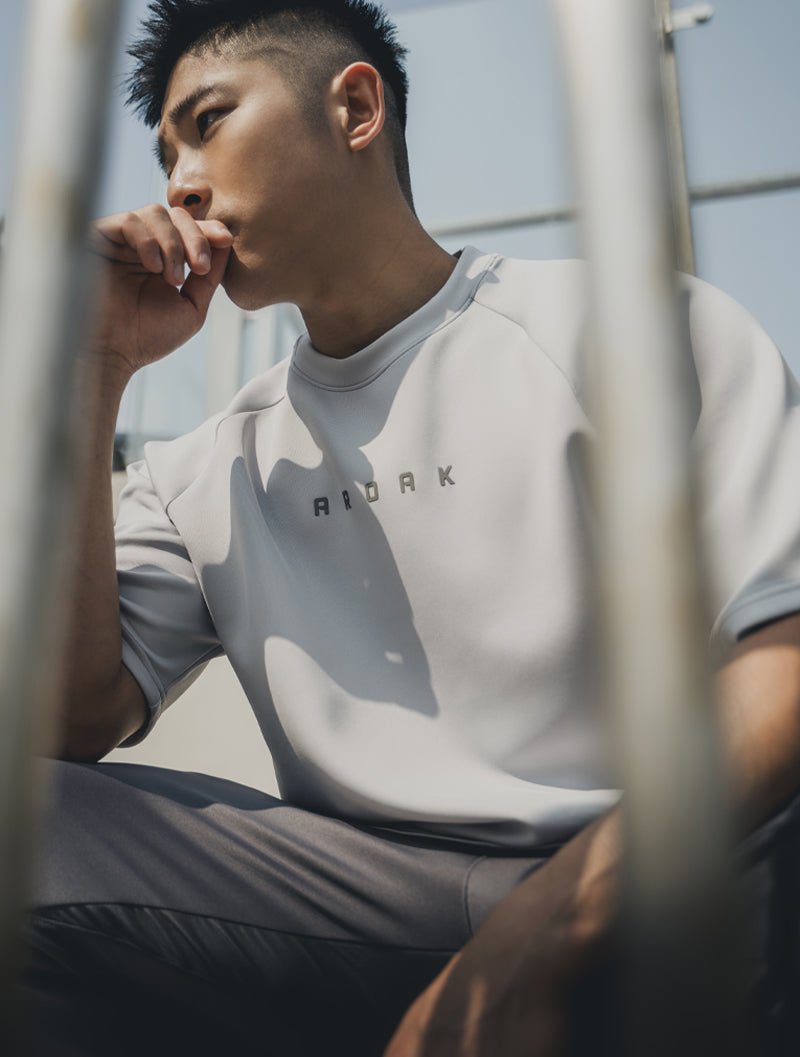 AirFlex™ OVERSIZED拉克蘭袖上衣 (鐵灰) - AROAK 機能健身服飾 | 專為健人打造