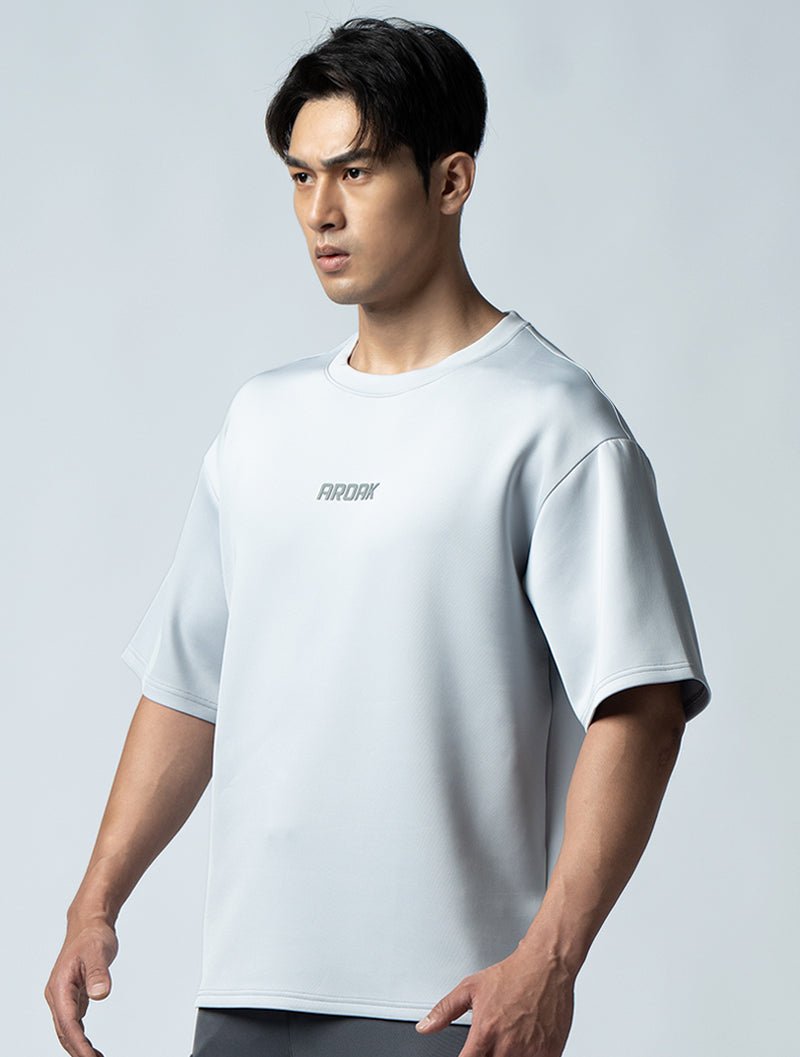 AirFlex™ OVERSIZED短袖上衣 (淺灰) - AROAK 機能健身服飾 | 專為健人打造