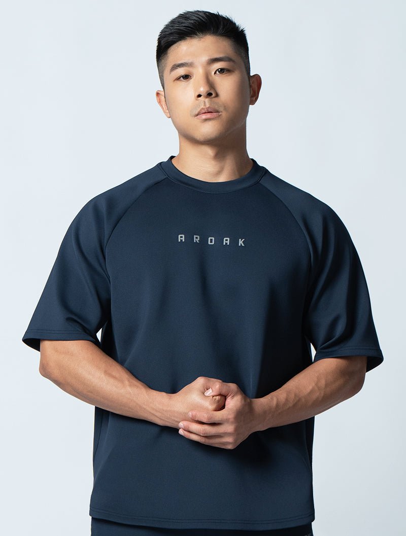 AirFlex™ OVERSIZED拉克蘭袖上衣 (丈青) - AROAK 機能健身服飾 | 專為健人打造