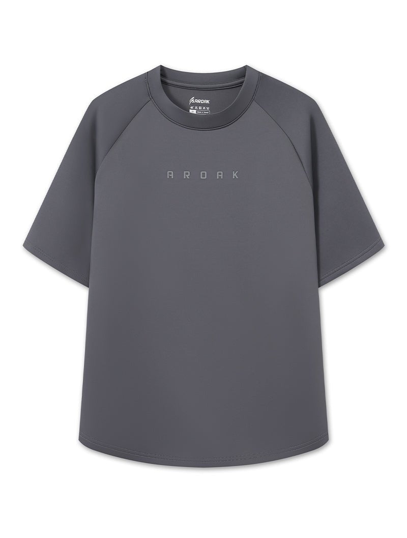 AirFlex™ OVERSIZED拉克蘭袖上衣 (鐵灰) - AROAK 機能健身服飾 | 專為健人打造