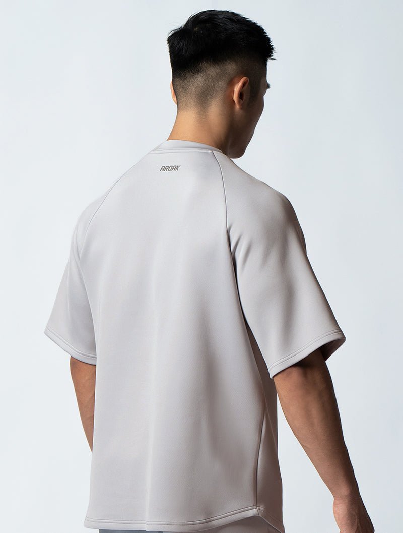 AirFlex™ OVERSIZED 拉克蘭袖上衣 (銀雲灰) - AROAK 機能健身服飾 | 專為健人打造