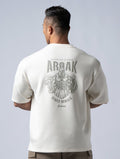 AirFlex™ 戰士的怒吼 OVERSIZED短袖上衣 (米白) - AROAK 機能健身服飾 | 專為健人打造