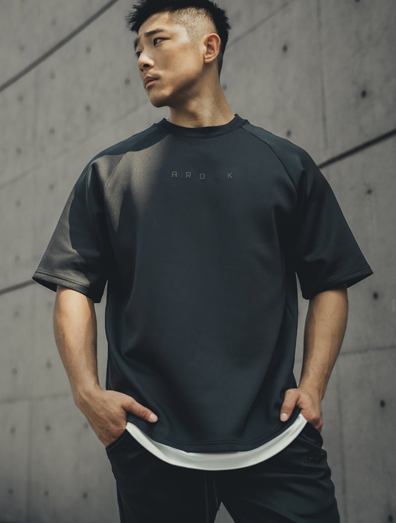 AirFlex™ OVERSIZED拉克蘭袖上衣 (鐵灰) - AROAK 機能健身服飾 | 專為健人打造