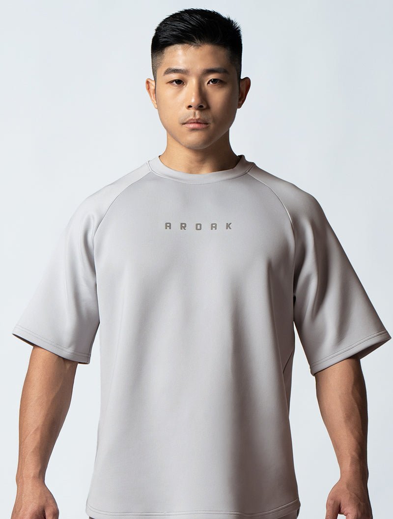 AirFlex™ OVERSIZED 拉克蘭袖上衣 (銀雲灰) - AROAK 機能健身服飾 | 專為健人打造