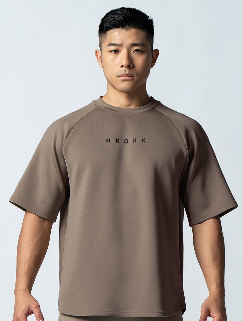 AirFlex™ OVERSIZED拉克蘭袖上衣 (棕卡其) - AROAK 機能健身服飾 | 專為健人打造
