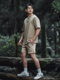 AirFlex™ OVERSIZED 短袖上衣 (棕卡其) - AROAK 機能健身服飾 | 專為健人打造