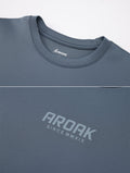 AirFlex™ OVERSIZED機能肩剪接短袖訓練上衣 (鐵灰藍) - AROAK 機能健身服飾 | 專為健人打造