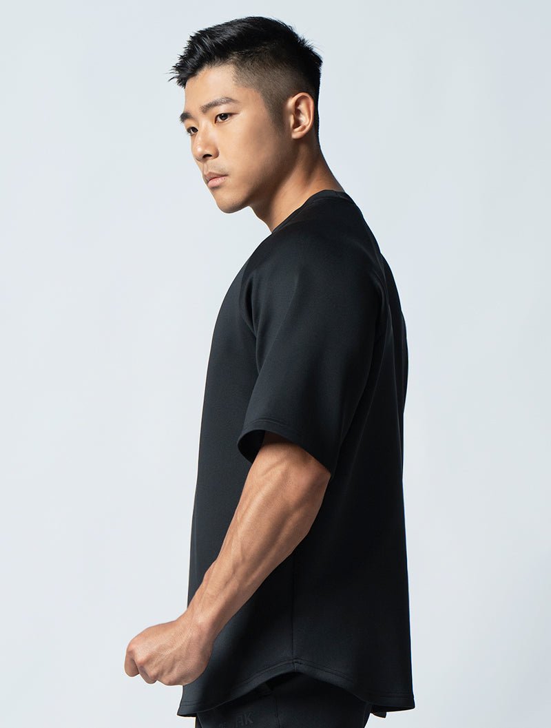 AirFlex™ OVERSIZED拉克蘭袖上衣 (黑) - AROAK 機能健身服飾 | 專為健人打造