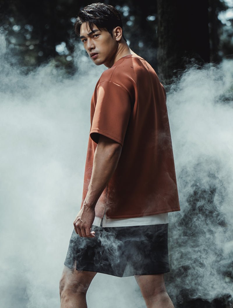 AirFlex™ OVERSIZED 短袖上衣 (棕卡其) - AROAK 機能健身服飾 | 專為健人打造