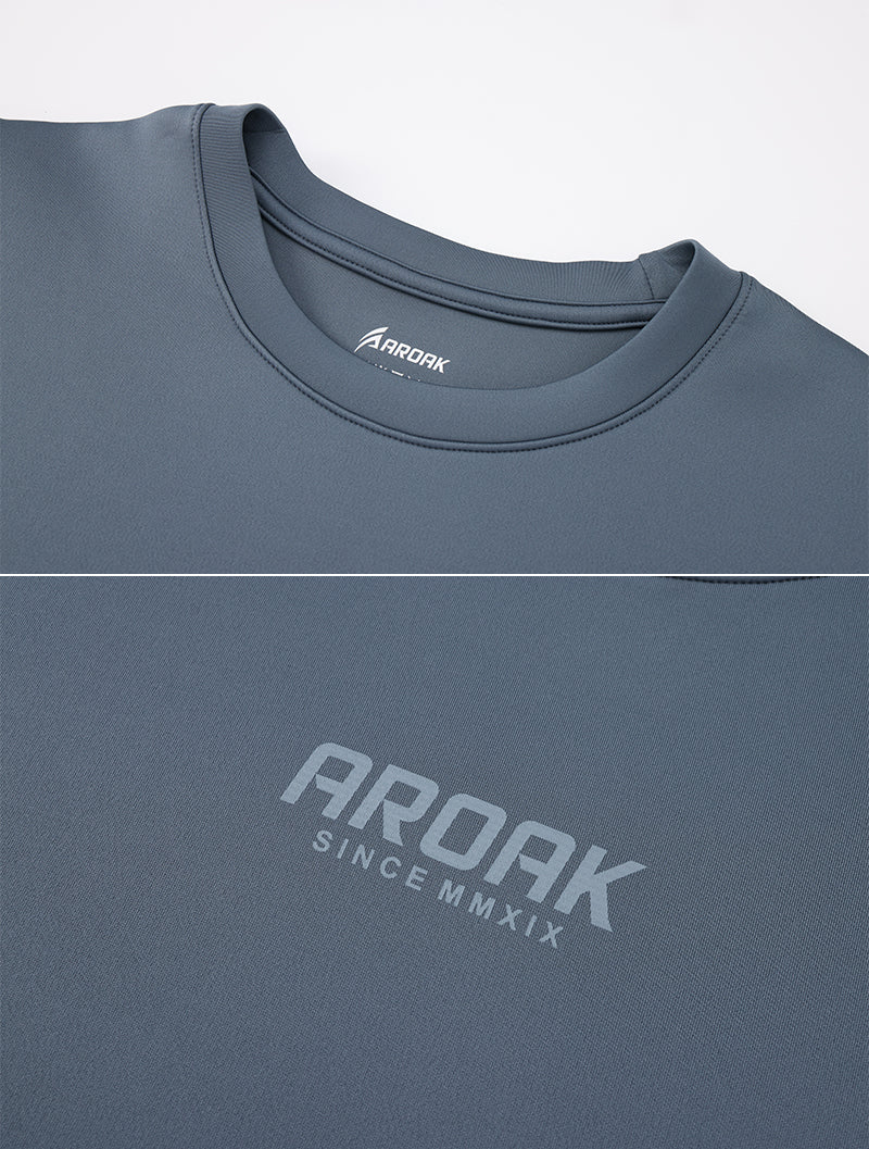 AirFlex™ OVERSIZED機能肩剪接短袖訓練上衣 (鐵灰) - AROAK 機能健身服飾 | 專為健人打造