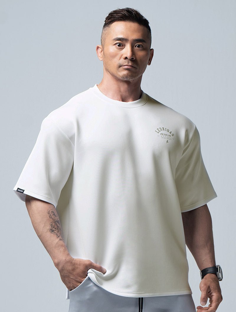 AirFlex™ 列奧尼達 OVERSIZED機能短袖訓練上衣 (米白) - AROAK 機能健身服飾 | 專為健人打造