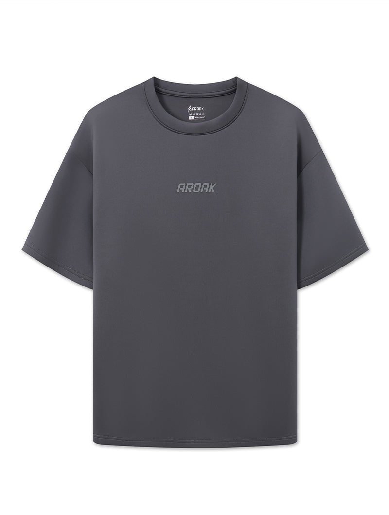AirFlex™ OVERSIZED短袖上衣 (鐵灰) - AROAK 機能健身服飾 | 專為健人打造