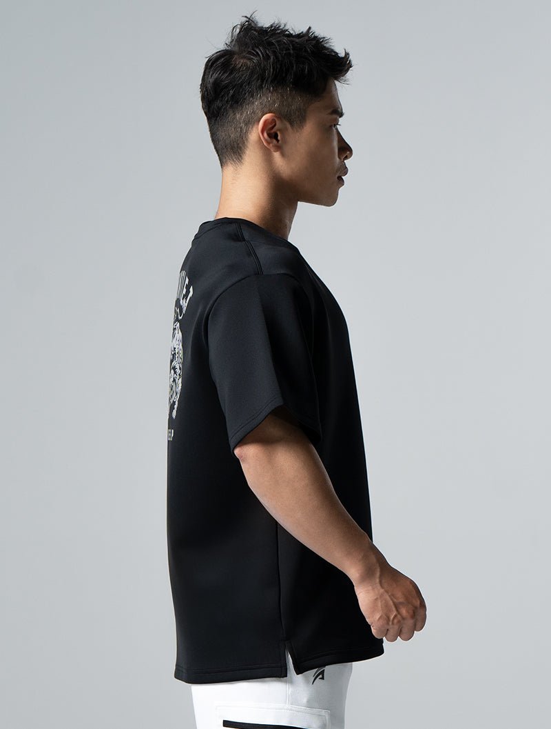 AirFlex™ OVERSIZED 王者爭霸短袖上衣 (黑) - AROAK 機能健身服飾 | 專為健人打造