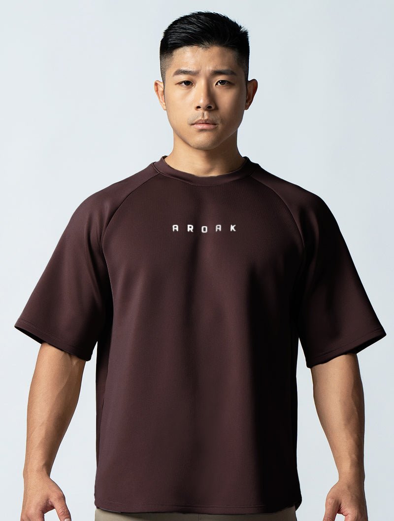 AirFlex™ OVERSIZED 拉克蘭袖上衣 (礁岩褐) - AROAK 機能健身服飾 | 專為健人打造