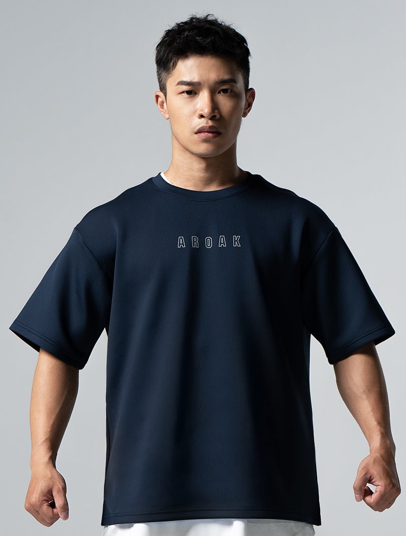 AirFlex™ OVERSIZED 王者爭霸短袖上衣 (丈青) - AROAK 機能健身服飾 | 專為健人打造