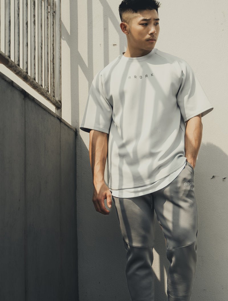 AirFlex™ OVERSIZED拉克蘭袖上衣 (鐵灰) - AROAK 機能健身服飾 | 專為健人打造