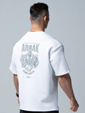 AirFlex™ 戰士的怒吼 OVERSIZED短袖上衣 (白) - AROAK 機能健身服飾 | 專為健人打造