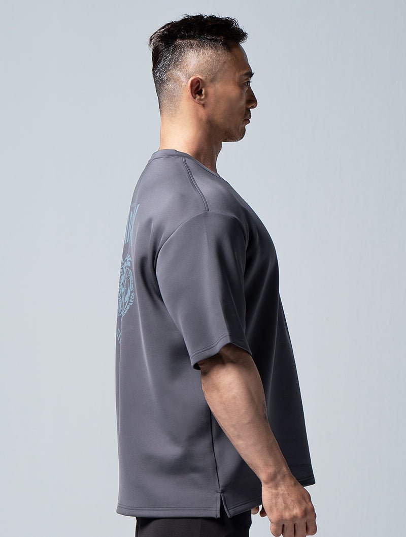 AirFlex™ 戰士的怒吼 OVERSIZED短袖上衣 (鐵灰) - AROAK 機能健身服飾 | 專為健人打造