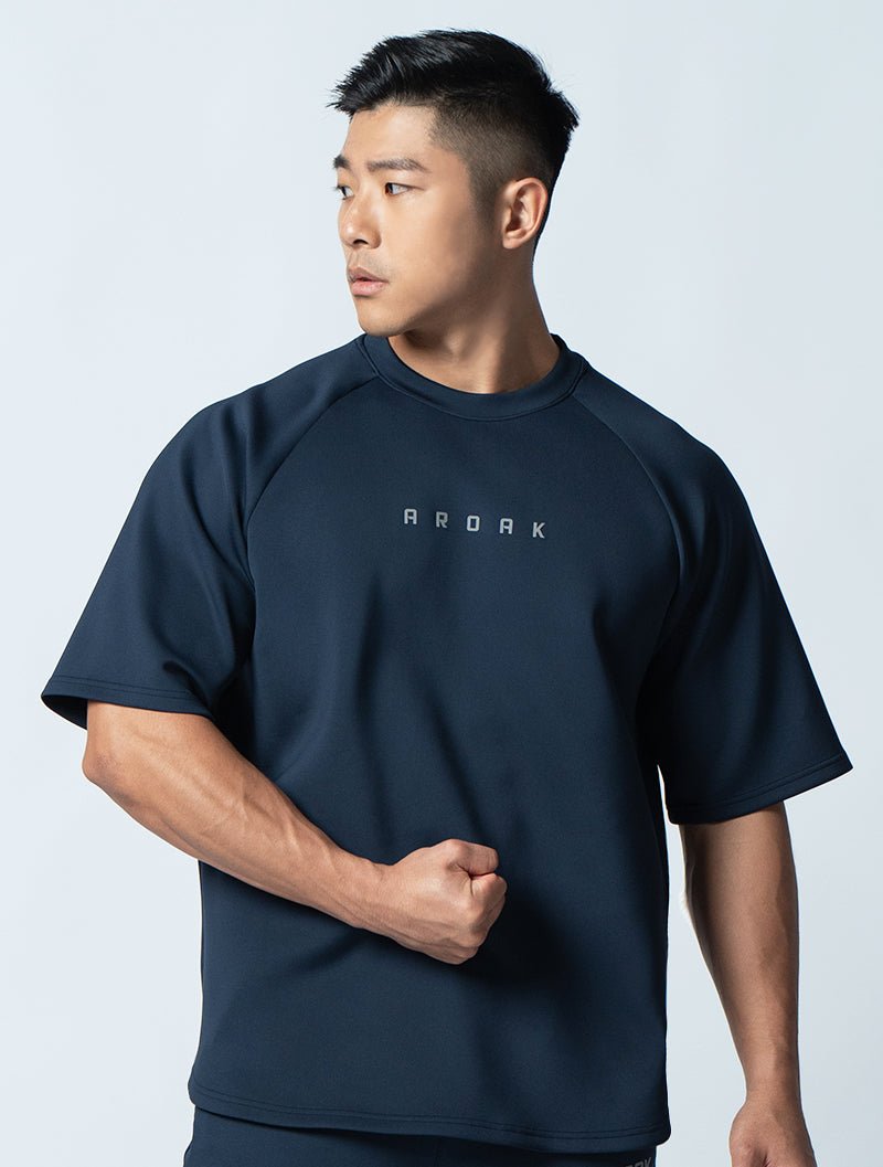 AirFlex™ OVERSIZED拉克蘭袖上衣 (丈青) - AROAK 機能健身服飾 | 專為健人打造