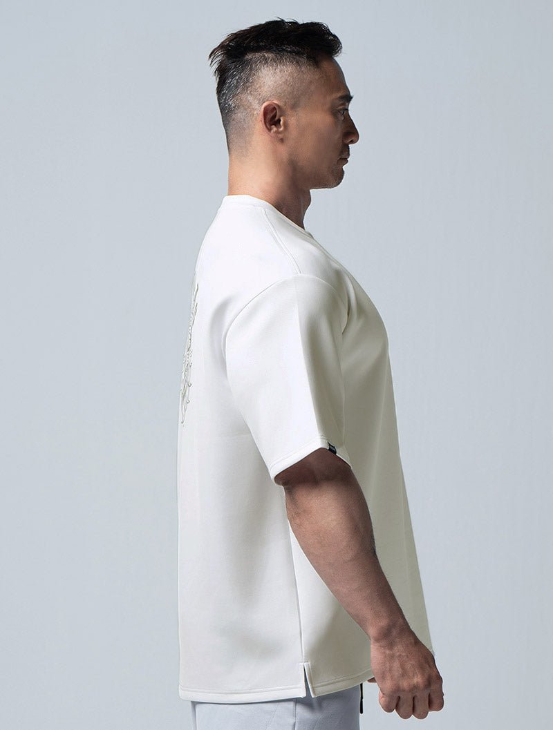 AirFlex™ 列奧尼達 OVERSIZED機能短袖訓練上衣 (米白) - AROAK 機能健身服飾 | 專為健人打造