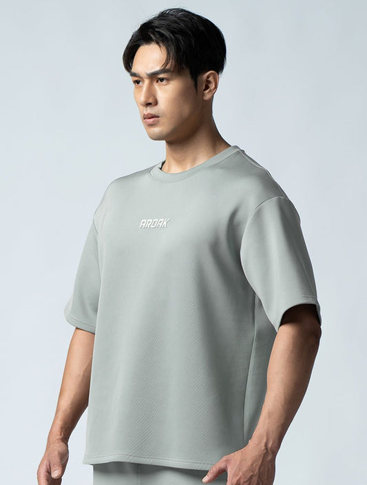 AirFlex™ OVERSIZED短袖上衣 (橄欖灰) - AROAK 機能健身服飾 | 專為健人打造