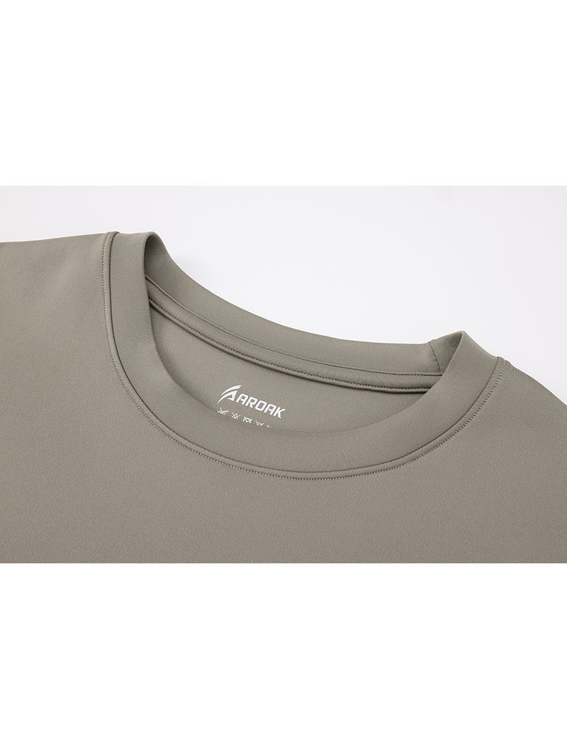 AirFlex™ OVERSIZED 短袖上衣 (棕卡其) - AROAK 機能健身服飾 | 專為健人打造