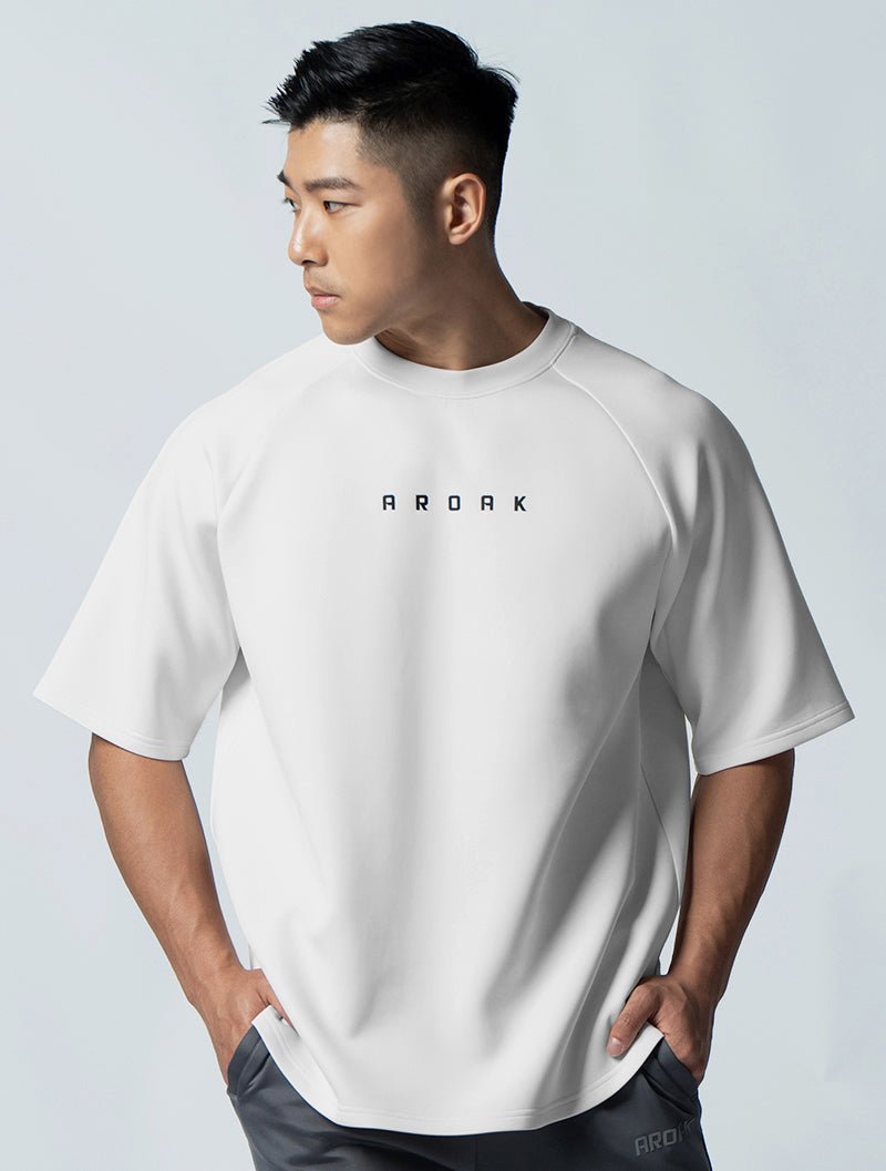 AirFlex™ OVERSIZED 拉克蘭袖上衣 (白) - AROAK 機能健身服飾 | 專為健人打造