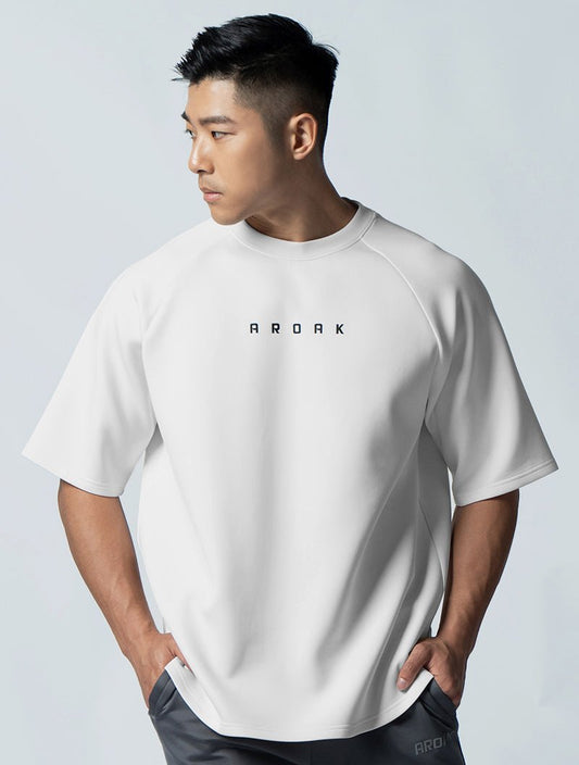 AirFlex™ OVERSIZED 拉克蘭袖上衣 (白) - AROAK 機能健身服飾 | 專為健人打造