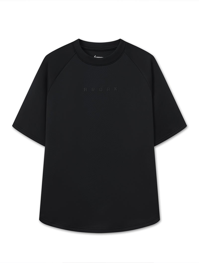 AirFlex™ OVERSIZED拉克蘭袖上衣 (黑) - AROAK 機能健身服飾 | 專為健人打造