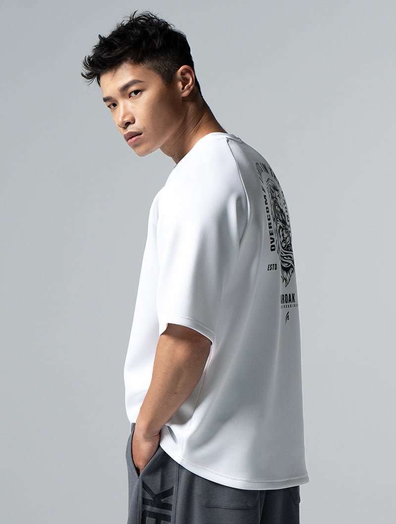 AirFlex™ OVERSIZED 戰神之巔拉克蘭袖上衣 (白) - AROAK 機能健身服飾 | 專為健人打造