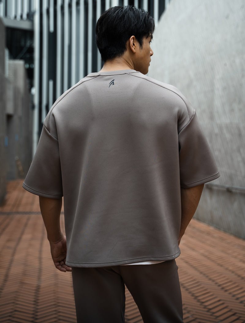 AirFlex™5分袖落肩機能訓練上衣 (黑) - AROAK 機能健身服飾 | 專為健人打造