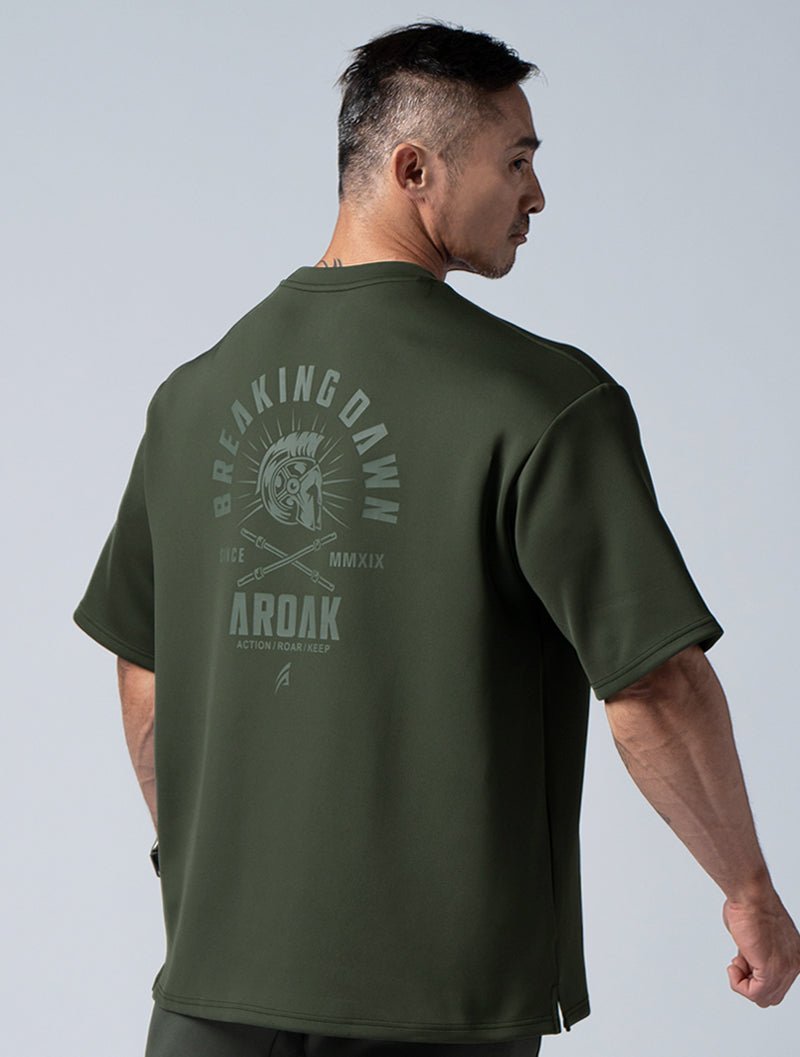 AirFlex™曙光戰士OVERSIZED短袖上衣 (墨綠) - AROAK 機能健身服飾 | 專為健人打造