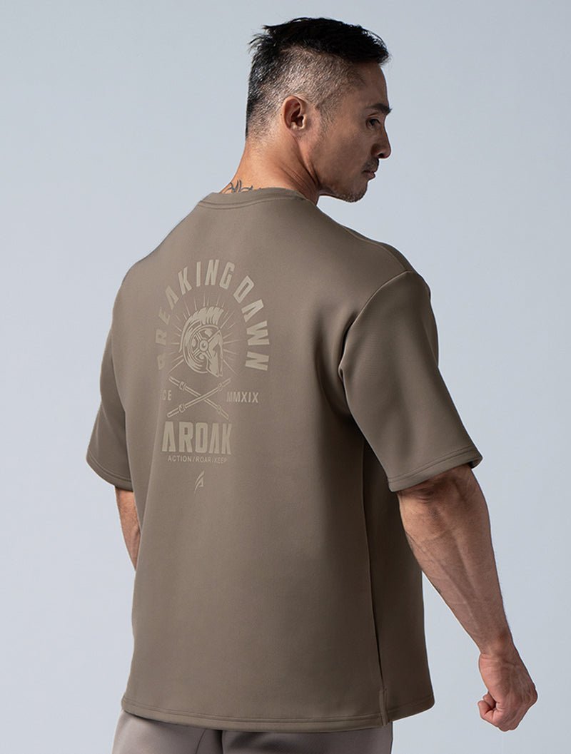 AirFlex™曙光戰士OVERSIZED短袖上衣 (棕卡其) - AROAK 機能健身服飾 | 專為健人打造