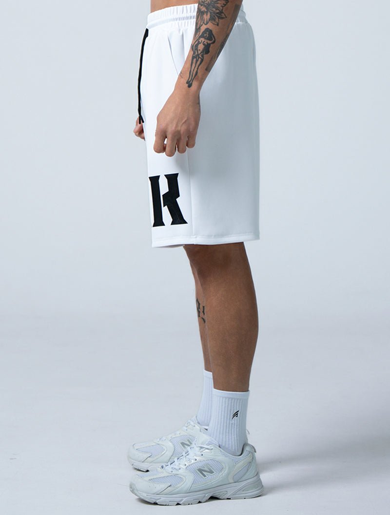 AirSculpt™ 休閒印花短褲 (白) - AROAK 機能健身服飾 | 專為健人打造