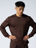 AirSculpt™ 異面拼接長袖上衣 (礁岩褐) - AROAK 機能健身服飾 | 專為健人打造