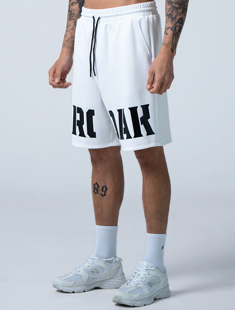 AirSculpt™ 休閒印花短褲 (白) - AROAK 機能健身服飾 | 專為健人打造