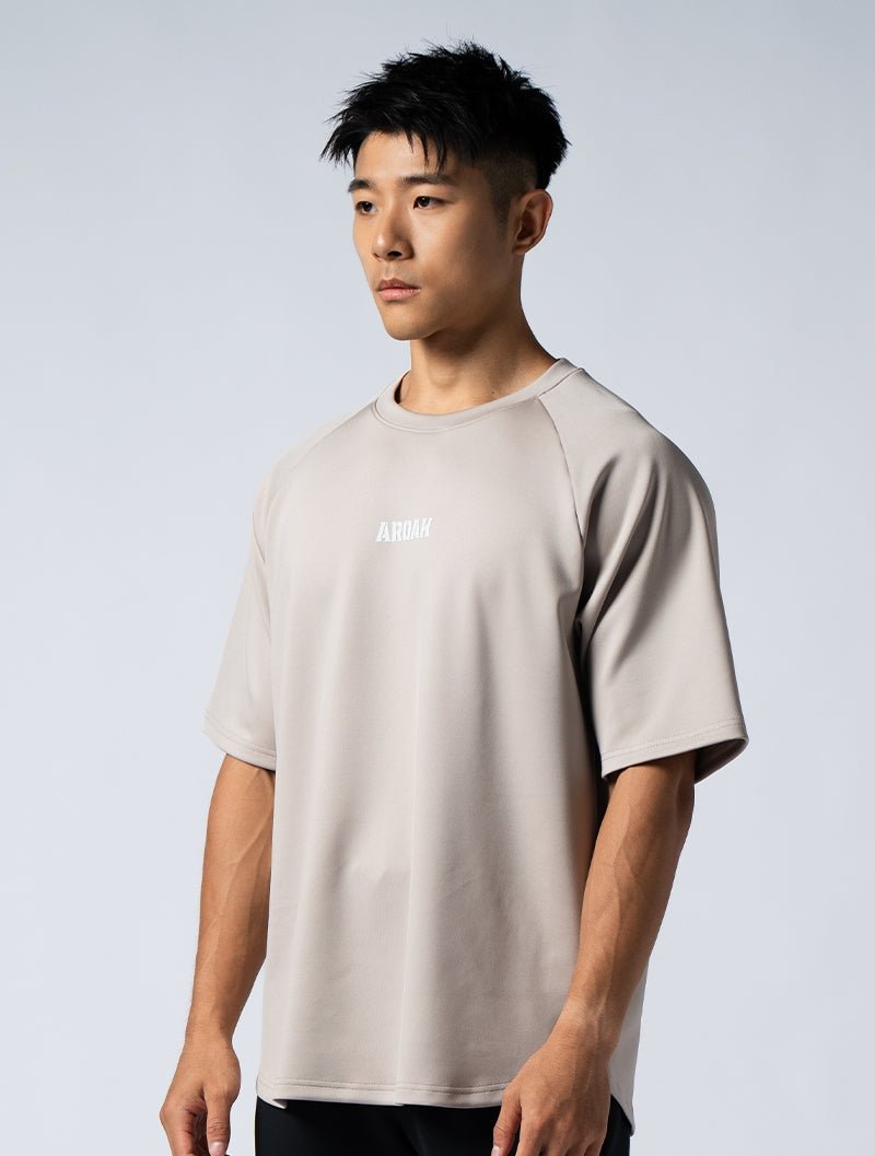 AirSculpt™ OVERSIZED 拉克蘭袖上衣 (銀雲灰) - AROAK 機能健身服飾 | 專為健人打造