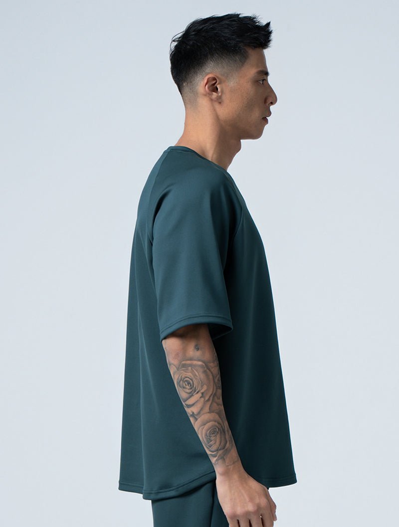 AirSculpt™ OVERSIZED 拉克蘭袖上衣 (黑綠) - AROAK 機能健身服飾 | 專為健人打造