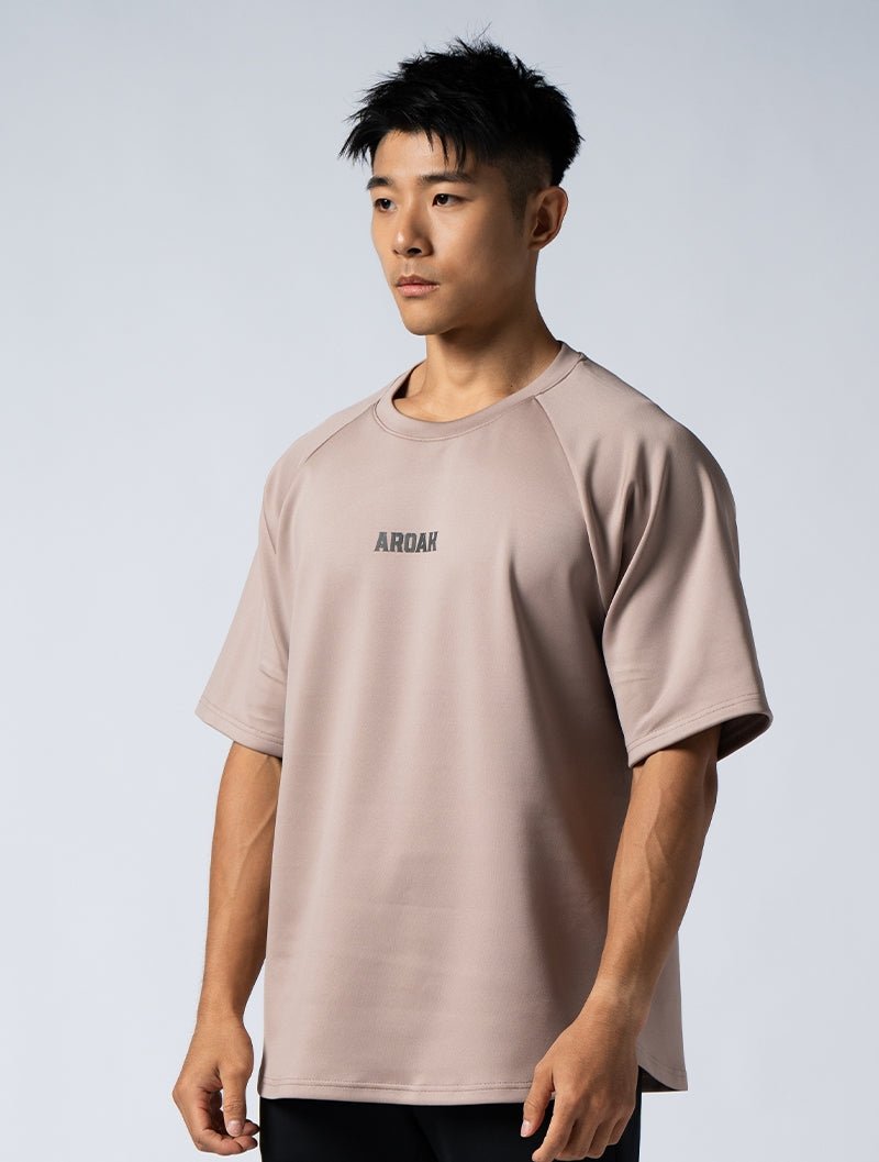 AirSculpt™ OVERSIZED 拉克蘭袖上衣 (摩卡棕) - AROAK 機能健身服飾 | 專為健人打造