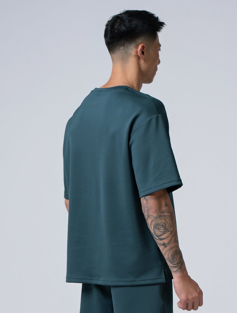 AirSculpt™ OVERSIZED 短袖上衣 (黑綠) - AROAK 機能健身服飾 | 專為健人打造