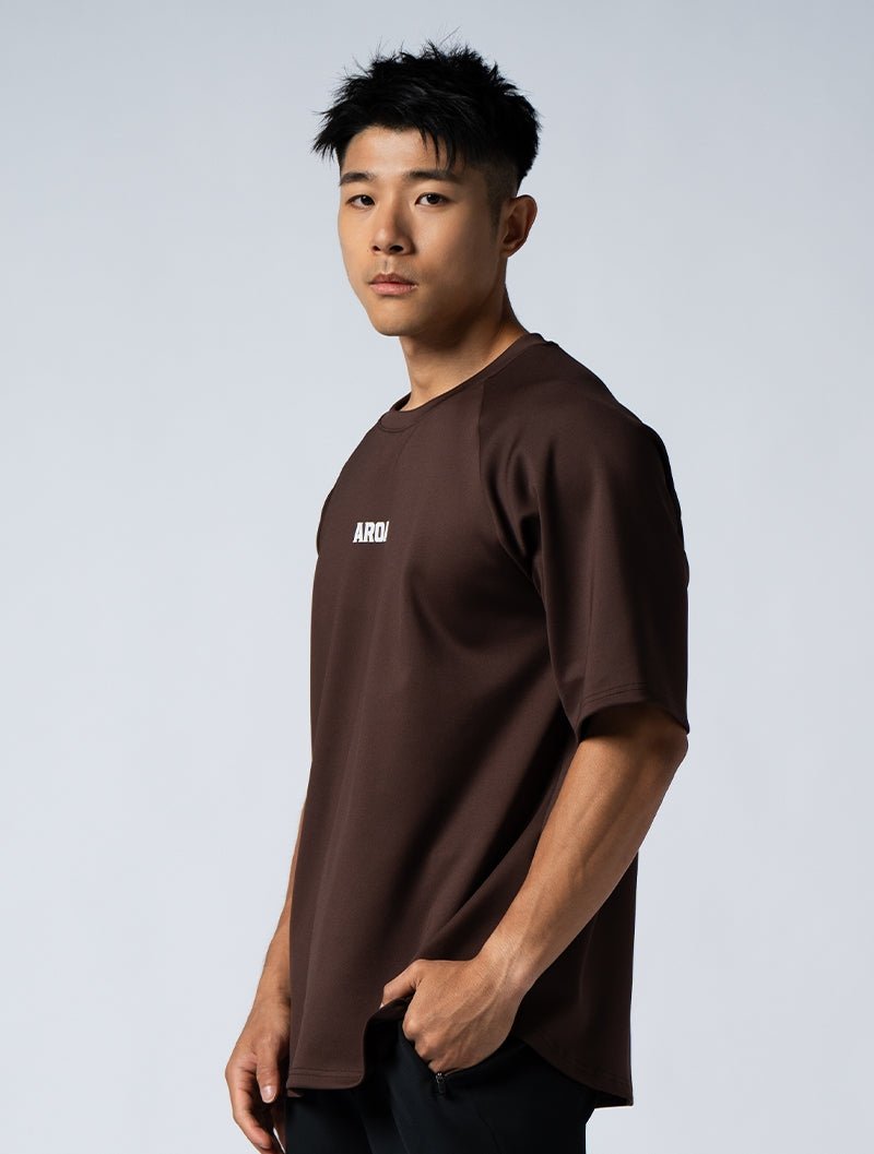 AirSculpt™ OVERSIZED 拉克蘭袖上衣 (礁岩褐) - AROAK 機能健身服飾 | 專為健人打造