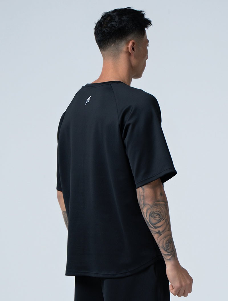 AirSculpt™ OVERSIZED 拉克蘭袖上衣 (黑) - AROAK 機能健身服飾 | 專為健人打造