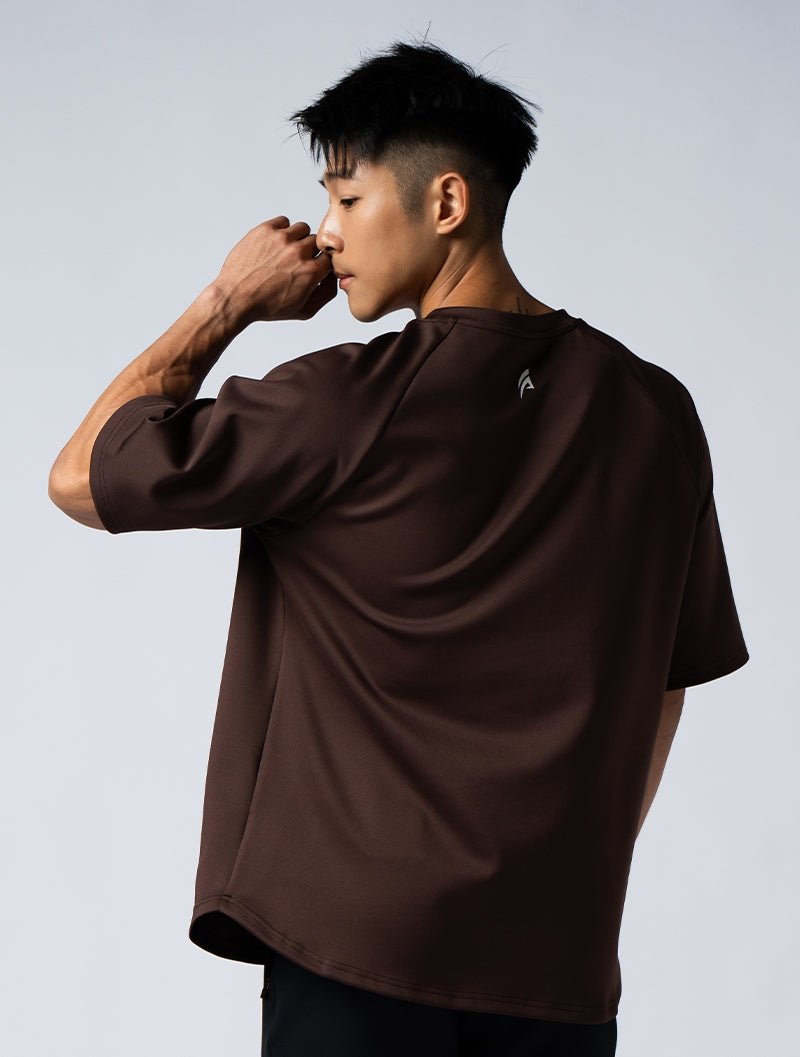 AirSculpt™ OVERSIZED 拉克蘭袖上衣 (礁岩褐) - AROAK 機能健身服飾 | 專為健人打造