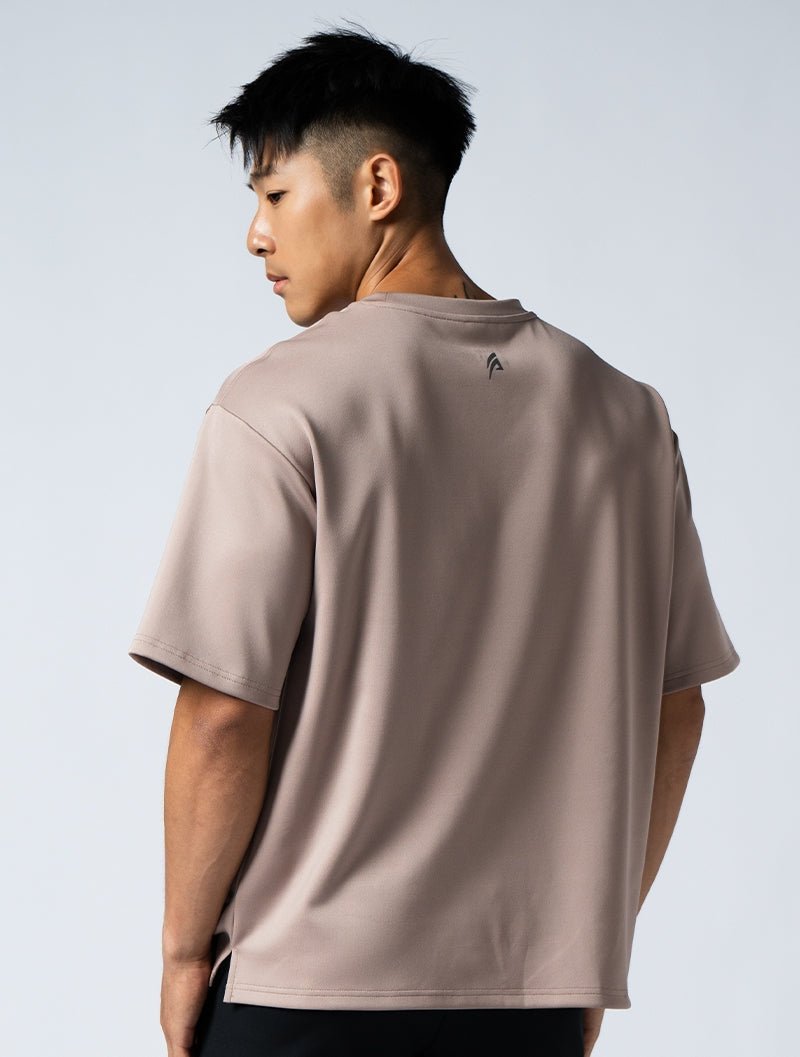 AirSculpt™ OVERSIZED 短袖上衣 (摩卡棕) - AROAK 機能健身服飾 | 專為健人打造