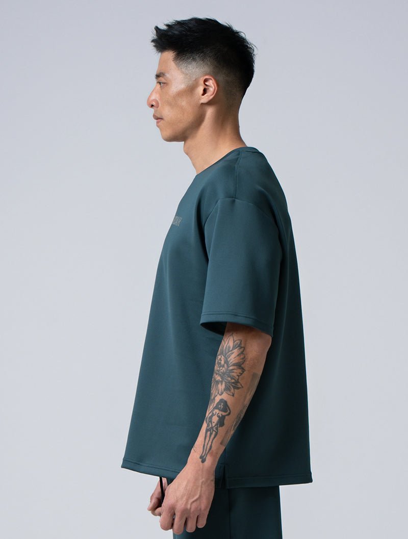 AirSculpt™ OVERSIZED 短袖上衣 (黑綠) - AROAK 機能健身服飾 | 專為健人打造